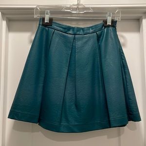 Vegan Green Leather Mini Skirt